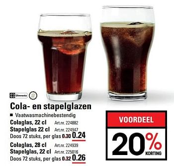 Aanbiedingen Colaglas - SlimResto - Geldig van 18/05/2017 tot 29/05/2017 bij Sligro