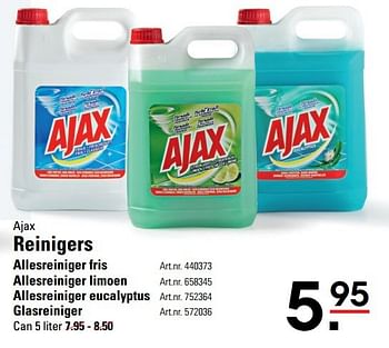 Aanbiedingen Allesreiniger fris - Ajax - Geldig van 18/05/2017 tot 29/05/2017 bij Sligro