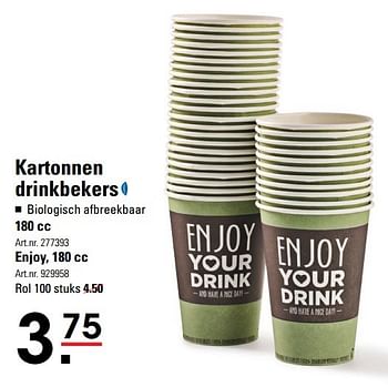 Aanbiedingen Kartonnen drinkbekers - Huismerk - Sligro - Geldig van 18/05/2017 tot 29/05/2017 bij Sligro