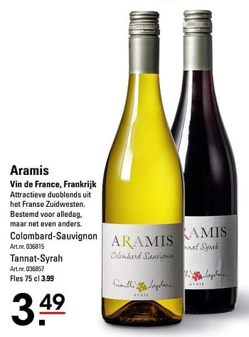 Aanbiedingen Aramis vin de france, frankrijk - Witte wijnen - Geldig van 18/05/2017 tot 29/05/2017 bij Sligro