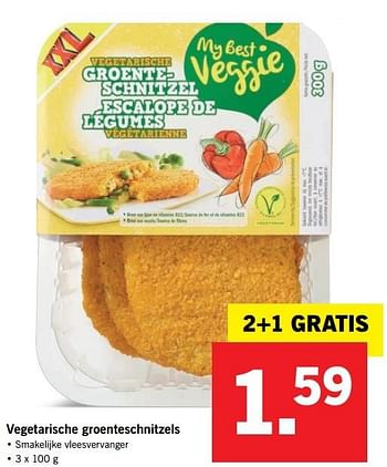 Aanbiedingen Vegetarische groenteschnitzels - My Best Veggie - Geldig van 21/05/2017 tot 27/05/2017 bij Lidl