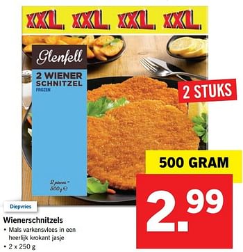 Aanbiedingen Wienerschnitzels - Glenfell - Geldig van 21/05/2017 tot 27/05/2017 bij Lidl