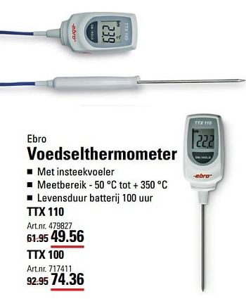 Aanbiedingen Voedselthermometer ttx 110 - Ebro - Geldig van 18/05/2017 tot 29/05/2017 bij Sligro