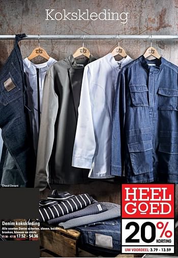 Aanbiedingen Denim kokskleding - Chaud Devant - Geldig van 18/05/2017 tot 29/05/2017 bij Sligro