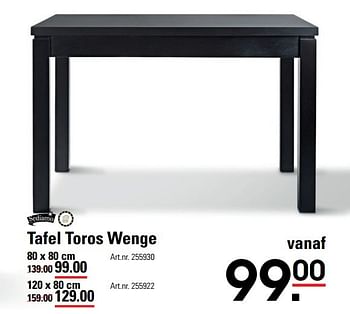 Aanbiedingen Tafel toros wenge - Sediamo - Geldig van 18/05/2017 tot 29/05/2017 bij Sligro