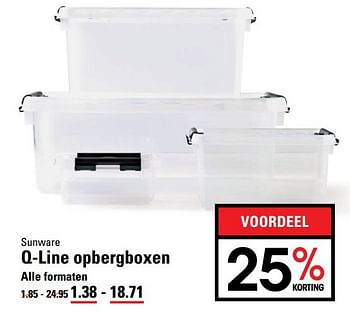 Aanbiedingen Q-line opbergboxen - Sunware - Geldig van 18/05/2017 tot 29/05/2017 bij Sligro