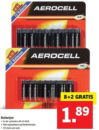 Aanbiedingen Batterijen - Aerocell - Geldig van 21/05/2017 tot 27/05/2017 bij Lidl
