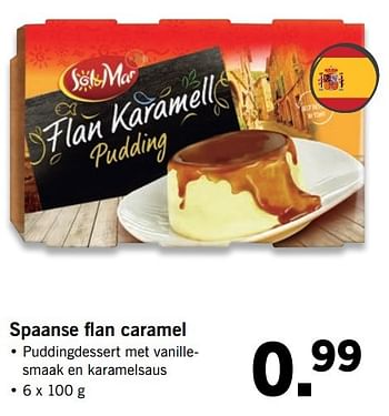 Aanbiedingen Spaanse flan caramel - Sol &amp; Mar - Geldig van 21/05/2017 tot 27/05/2017 bij Lidl