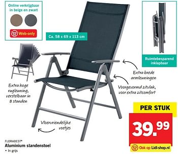 Aanbiedingen Aluminium standenstoel - Flora  Best - Geldig van 21/05/2017 tot 27/05/2017 bij Lidl
