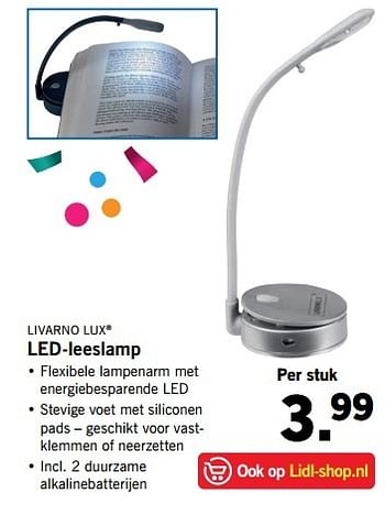 Aanbiedingen Livarnolux led-leeslamp - livarnolux - Geldig van 21/05/2017 tot 27/05/2017 bij Lidl