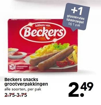 Aanbiedingen Beckers snacks grootverpakkingen - Beckers - Geldig van 21/05/2017 tot 27/05/2017 bij Em-té