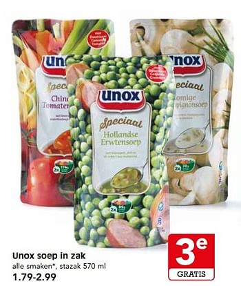 Aanbiedingen Unox soep in zak - Unox - Geldig van 21/05/2017 tot 27/05/2017 bij Em-té