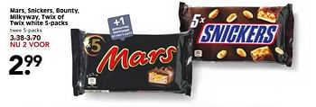 Aanbiedingen Mars, snickers, bounty, milkyway, twix of twix white - Huismerk - Em-té - Geldig van 21/05/2017 tot 27/05/2017 bij Em-té