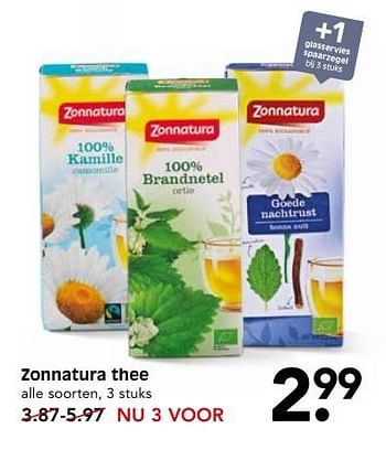 Aanbiedingen Zonnatura thee - Zonnatura - Geldig van 21/05/2017 tot 27/05/2017 bij Em-té