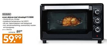 Aanbiedingen Bourgini oven deluxe met draaispit 11.1000 - Bourgini - Geldig van 20/05/2017 tot 31/05/2017 bij Blokker