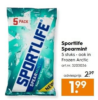 Aanbiedingen Sportlife spearmint - Sportlife - Geldig van 20/05/2017 tot 31/05/2017 bij Blokker