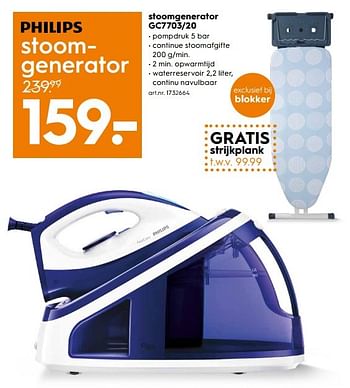 Aanbiedingen Philips stoomgenerator - Philips - Geldig van 20/05/2017 tot 31/05/2017 bij Blokker