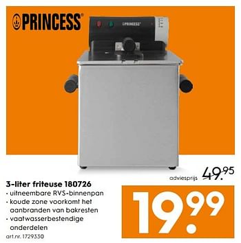 Aanbiedingen Princess 3-liter friteuse 180726 - Princess - Geldig van 20/05/2017 tot 31/05/2017 bij Blokker