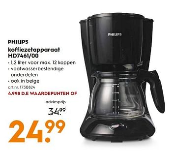 Aanbiedingen Philips koffiezetapparaat hd7461-00 - Philips - Geldig van 20/05/2017 tot 31/05/2017 bij Blokker