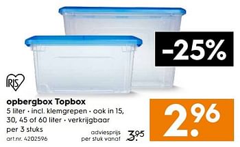 Aanbiedingen Opbergbox topbox - Iris - Geldig van 20/05/2017 tot 31/05/2017 bij Blokker