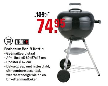 Aanbiedingen Barbecue bar-b kettle - Weber - Geldig van 22/05/2017 tot 28/05/2017 bij Karwei