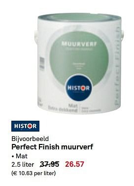 Aanbiedingen Perfect finish muurverf - Histor - Geldig van 22/05/2017 tot 28/05/2017 bij Karwei