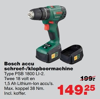 Aanbiedingen Bosch accu schroef--klopboormachine - Bosch - Geldig van 22/05/2017 tot 31/05/2017 bij Praxis