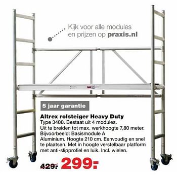 Aanbiedingen Altrex rolsteiger heavy duty - Altrex - Geldig van 22/05/2017 tot 31/05/2017 bij Praxis