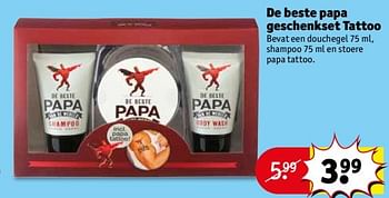 Aanbiedingen De beste papa geschenkset tattoo - Papa - Geldig van 23/05/2017 tot 28/05/2017 bij Kruidvat