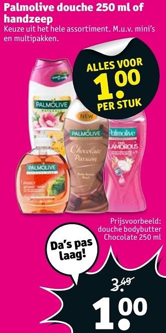 Aanbiedingen Douche bodybutter chocolate - Palmolive - Geldig van 23/05/2017 tot 28/05/2017 bij Kruidvat