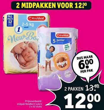 Aanbiedingen Midpak newborn luiers - Huismerk - Kruidvat - Geldig van 23/05/2017 tot 28/05/2017 bij Kruidvat