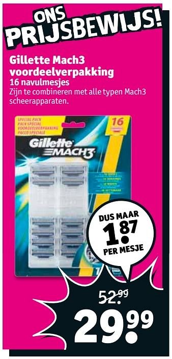 Aanbiedingen Gillette mach3 voordeelverpakking - Gillette - Geldig van 23/05/2017 tot 28/05/2017 bij Kruidvat