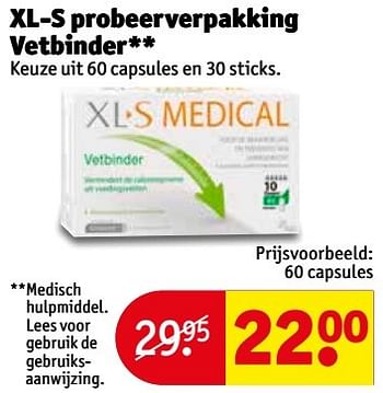Aanbiedingen Xl-s probeerverpakking vetbinder - XL-S Medical - Geldig van 23/05/2017 tot 28/05/2017 bij Kruidvat