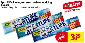 Aanbiedingen Sportlife kauwgom voordeelverpakking - Sportlife - Geldig van 23/05/2017 tot 28/05/2017 bij Kruidvat