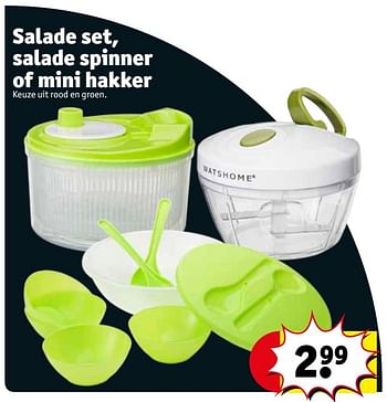 Aanbiedingen Salade set, salade spinner of mini hakker - Watshome - Geldig van 23/05/2017 tot 28/05/2017 bij Kruidvat