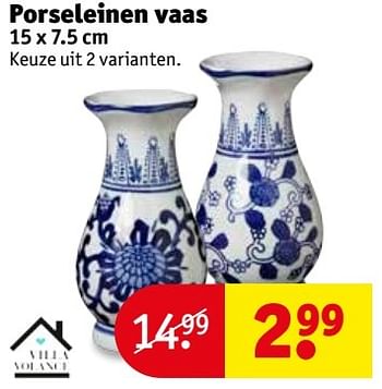 Aanbiedingen Porseleinen vaas - Villa Volance - Geldig van 23/05/2017 tot 28/05/2017 bij Kruidvat