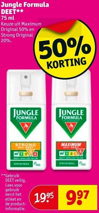 Aanbiedingen Jungle formula deet - Huismerk - Kruidvat - Geldig van 23/05/2017 tot 28/05/2017 bij Kruidvat