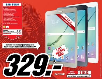 Aanbiedingen Samsung tab s2 9,7 tablet - Samsung - Geldig van 22/05/2017 tot 28/05/2017 bij Media Markt