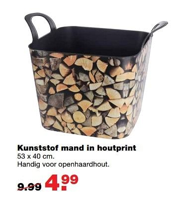 Aanbiedingen Kunststof mand in houtprint - Huismerk - Praxis - Geldig van 22/05/2017 tot 31/05/2017 bij Praxis