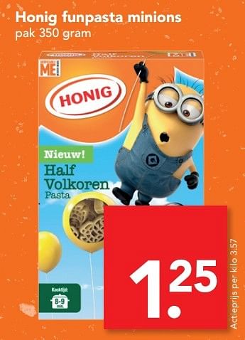 Aanbiedingen Honig funpasta minions - Honig - Geldig van 21/05/2017 tot 27/05/2017 bij Deen Supermarkten