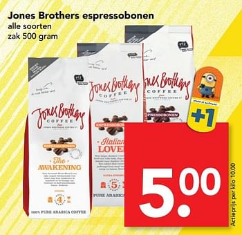 Aanbiedingen Jones brothers espressobonen - Jones Brothers Coffee - Geldig van 21/05/2017 tot 27/05/2017 bij Deen Supermarkten