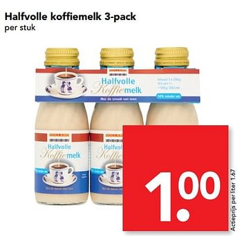 Aanbiedingen Halfvolle koffiemelk 3-pack - Huismerk deen supermarkt - Geldig van 21/05/2017 tot 27/05/2017 bij Deen Supermarkten