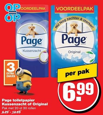 Aanbiedingen Page toiletpapier kussenzacht of original - Page - Geldig van 24/05/2017 tot 30/05/2017 bij Hoogvliet