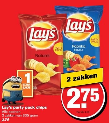 Aanbiedingen Lay`s party pack chips - Lay's - Geldig van 24/05/2017 tot 30/05/2017 bij Hoogvliet