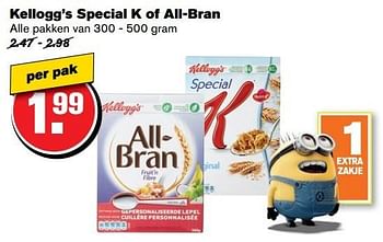 Aanbiedingen Kellogg`s special k of all-bran - Kellogg's - Geldig van 24/05/2017 tot 30/05/2017 bij Hoogvliet