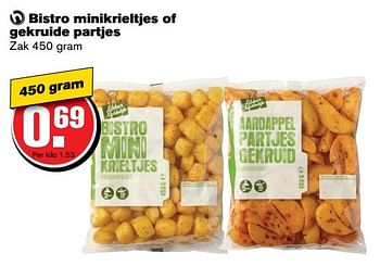 Aanbiedingen Bistro minikrieltjes of gekruide partjes - Huismerk - Hoogvliet - Geldig van 24/05/2017 tot 30/05/2017 bij Hoogvliet