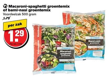 Aanbiedingen Macaroni-spaghetti groentemix of bami-nasi groentemix - Huismerk - Hoogvliet - Geldig van 24/05/2017 tot 30/05/2017 bij Hoogvliet