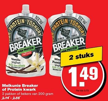 Aanbiedingen Melkunie breaker of protein kwark - Melkunie - Geldig van 24/05/2017 tot 30/05/2017 bij Hoogvliet