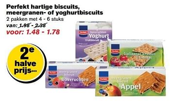 Aanbiedingen Perfekt hartige biscuits, meergranen- of yoghurtbiscuits - Perfekt - Geldig van 24/05/2017 tot 30/05/2017 bij Hoogvliet