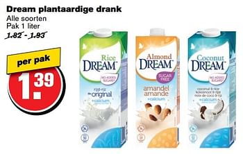 Aanbiedingen Dream plantaardige drank - Huismerk - Hoogvliet - Geldig van 24/05/2017 tot 30/05/2017 bij Hoogvliet
